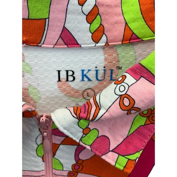 Ibkul Golf Shirt Womens Quarter Zip Long Sleeve Mesh Athletic Outdoor Sz. L - Picture 6 of 10